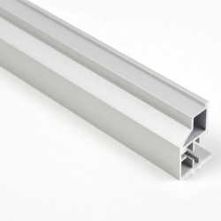 Профиль закрытый для стеклянной полки LED, серебро - Raumplus